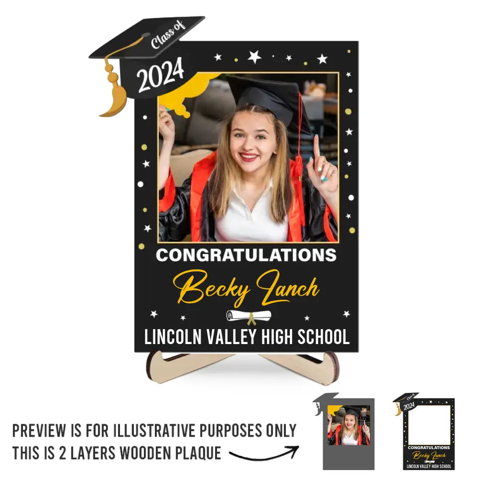 Custom Photo Forever Is Composed Of Nows - Family Personalized Custom 2-Layered Wooden Plaque With Stand - Graduation Gift For Siblings, Brothers, Sisters