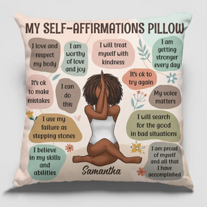 My Daily Self-Affirmations  - Yoga Personalized Custom Pillow - Gift For Yoga Lovers