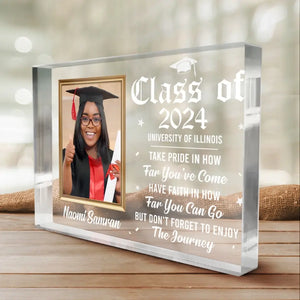 Custom Photo The Beginning Is Always Today - Family Personalized Custom Rectangle Shaped Acrylic Plaque - Gift for Graduates