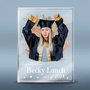 Custom Photo Happy Graduation - Family Personalized Custom Rectangle Shaped Acrylic Plaque - Graduation Gift For Siblings, Brothers, Sisters