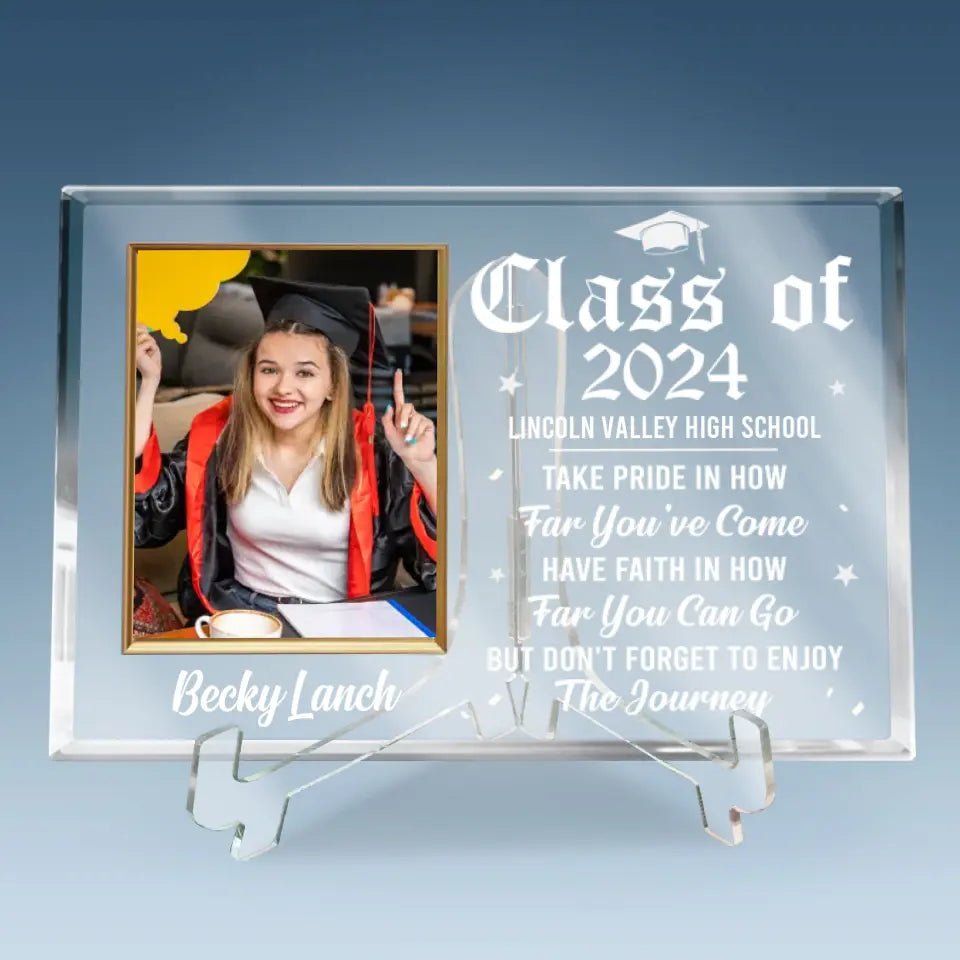 Custom Photo So Proud Of You, Happy Graduation - Family Personalized Custom Rectangle Shaped Acrylic Plaque - Gift for Graduates