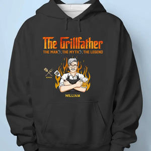 The Grillfather, The Legend - Family Personalized Custom Unisex T-shirt, Hoodie, Sweatshirt - Father's Day, Gift For Dad, Grandpa