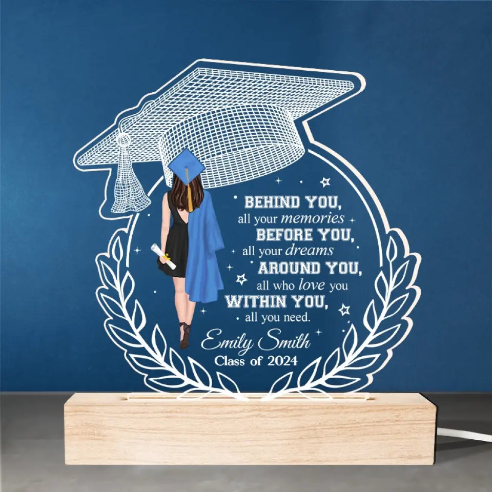 Forever My Little Girl - Family Personalized Custom Shaped 3D LED Light - Graduation Gift For Family Members, Siblings, Brothers, Sisters