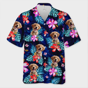 Custom Photo It's Summer & Time For Wandering - Dog & Cat Personalized Custom Unisex Tropical Hawaiian Aloha Shirt - Summer Vacation Gift, Gift For Pet Owners, Pet Lovers