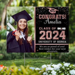 Custom Photo Best Wish For Your Next Adventure - Family Personalized Custom Yard Sign - Graduation Gift For Family Members, Siblings, Brothers, Sisters