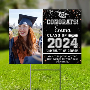 Custom Photo Best Wish For Your Next Adventure - Family Personalized Custom Yard Sign - Graduation Gift For Family Members, Siblings, Brothers, Sisters