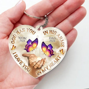 We Only Part To Meet Again - Memorial Personalized Custom Shaped Acrylic Keychain - Sympathy Gift For Family Members