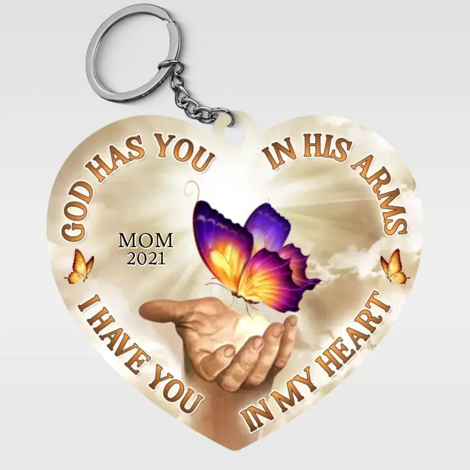 We Only Part To Meet Again - Memorial Personalized Custom Shaped Acrylic Keychain - Sympathy Gift For Family Members