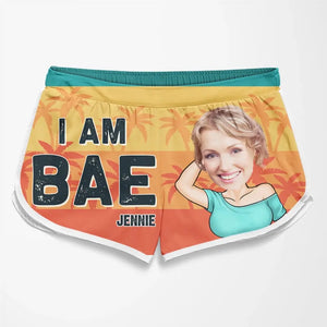 Custom Photo I'm Bae - Funny Personalized Custom Tropical Hawaiian Aloha Couple Beach Shorts - Summer Vacation Gift, Birthday Party Gift For Husband Wife, Anniversary