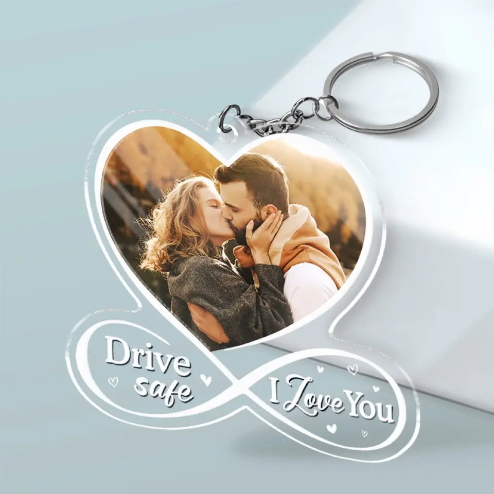 Custom Photo Love Is A Road Trip With You - Couple Personalized Custom Shaped Acrylic Keychain - Gift For Husband Wife, Anniversary