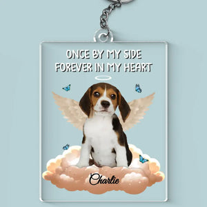 Custom Photo I Will Keep You In My Heart Forever - Memorial Personalized Custom Shaped Acrylic Keychain - Sympathy Gift For Pet Owners, Pet Lovers