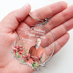 Custom Photo We Only Part To Meet Again - Memorial Personalized Custom Shaped Acrylic Keychain - Sympathy Gift For Family Members