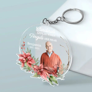 Custom Photo We Only Part To Meet Again - Memorial Personalized Custom Shaped Acrylic Keychain - Sympathy Gift For Family Members