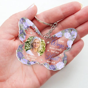 Custom Photo Cherished Memories - Memorial Personalized Custom Shaped Acrylic Keychain - Sympathy Gift For Family Members