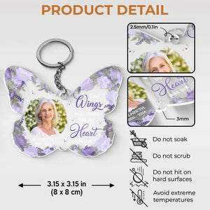 Custom Photo Cherished Memories - Memorial Personalized Custom Shaped Acrylic Keychain - Sympathy Gift For Family Members