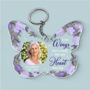 Custom Photo Cherished Memories - Memorial Personalized Custom Shaped Acrylic Keychain - Sympathy Gift For Family Members