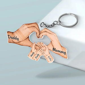 A Little World Created By Love - Family Personalized Custom Shaped Acrylic Keychain - Gift For Family Members