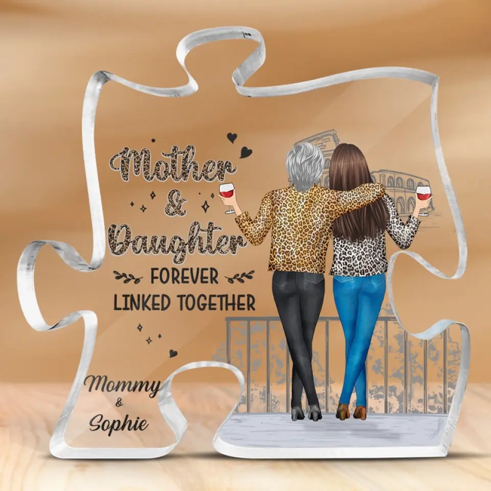 I Am Born Of Love, Love Is My Mother - Family Personalized Custom Puzzle Shaped Acrylic Plaque - Gift For Mom, Daughter