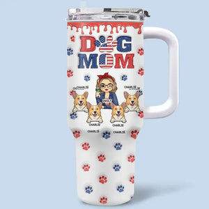 All You Need Is Love And A Pet - Dog & Cat Personalized Custom 3D Inflated Effect Printed 40 Oz Stainless Steel Tumbler With Handle - Gift For Pet Owners, Pet Lovers