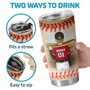 Compete Like You've Never Lost - Family Personalized Custom Tumbler - Gift For Family Members, Baseball Players, Baseball Lovers