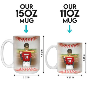 Hone Skills, Unburdened By Wins- Family Personalized Custom Mug - Gift For Family Members, Baseball Players, Baseball Lovers