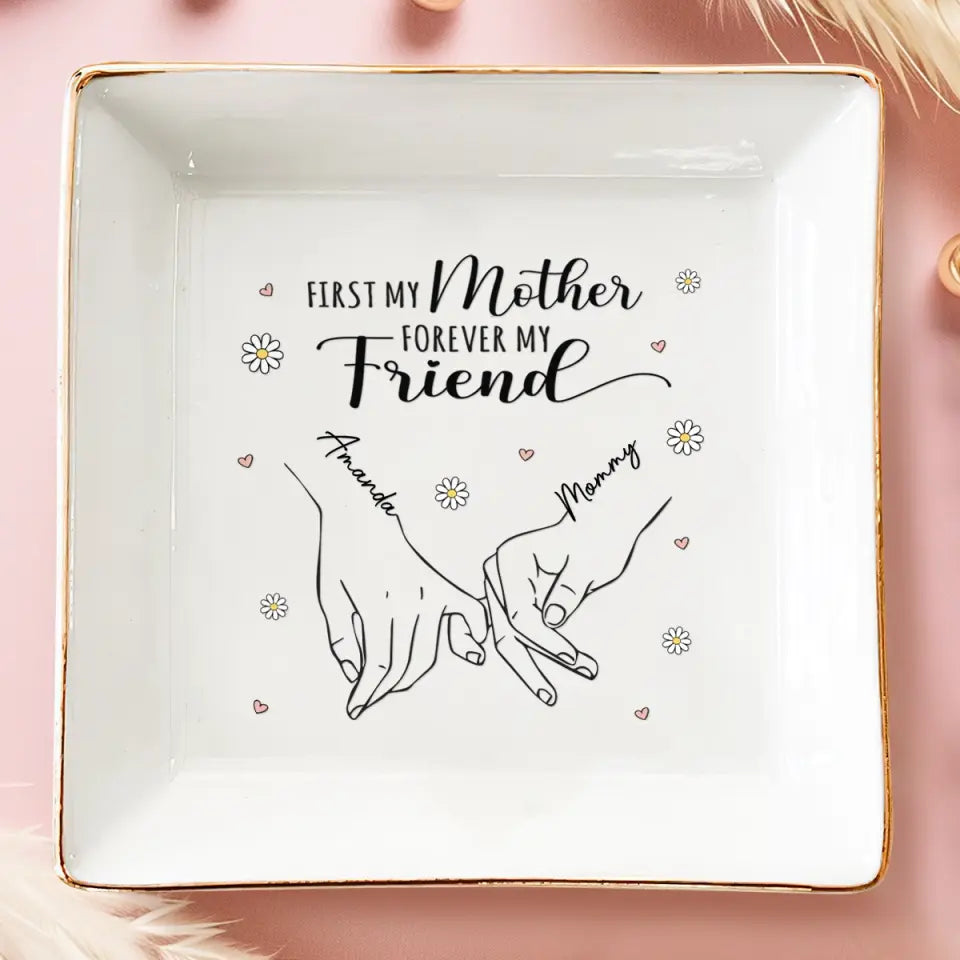 A Daughter Is Someone You Laugh With, Dream With, And Love With All Your Heart - Family Personalized Custom Jewelry Dish - Gift For Mom, Daughter