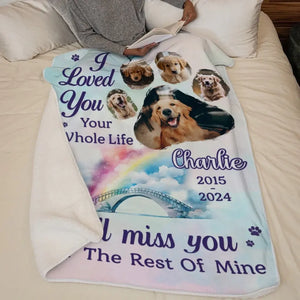 Custom Photo My Fur Baby Fills My Heart With So Much Love - Memorial Personalized Custom Blanket - Sympathy Gift For Pet Owners, Pet Lovers