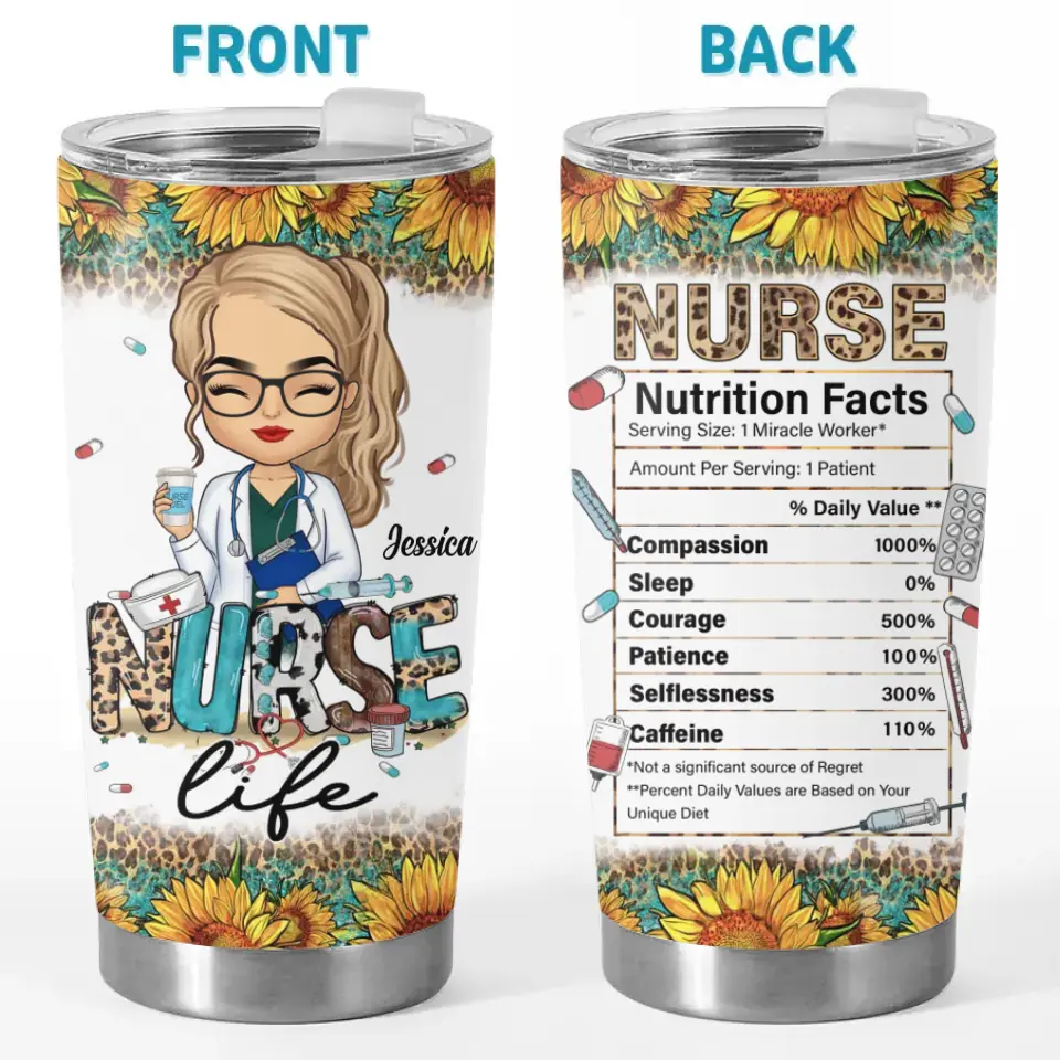 An Angel With A Stethoscope - Nurse Personalized Custom Tumbler - Appreciation, Thank You Gift, Nurse Life