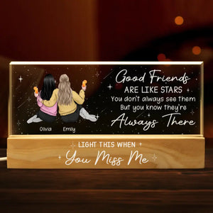 Light This When You Miss Me - Bestie Personalized Custom Acrylic Letters 3D LED Night Light - Gift For Best Friends, BFF, Sisters