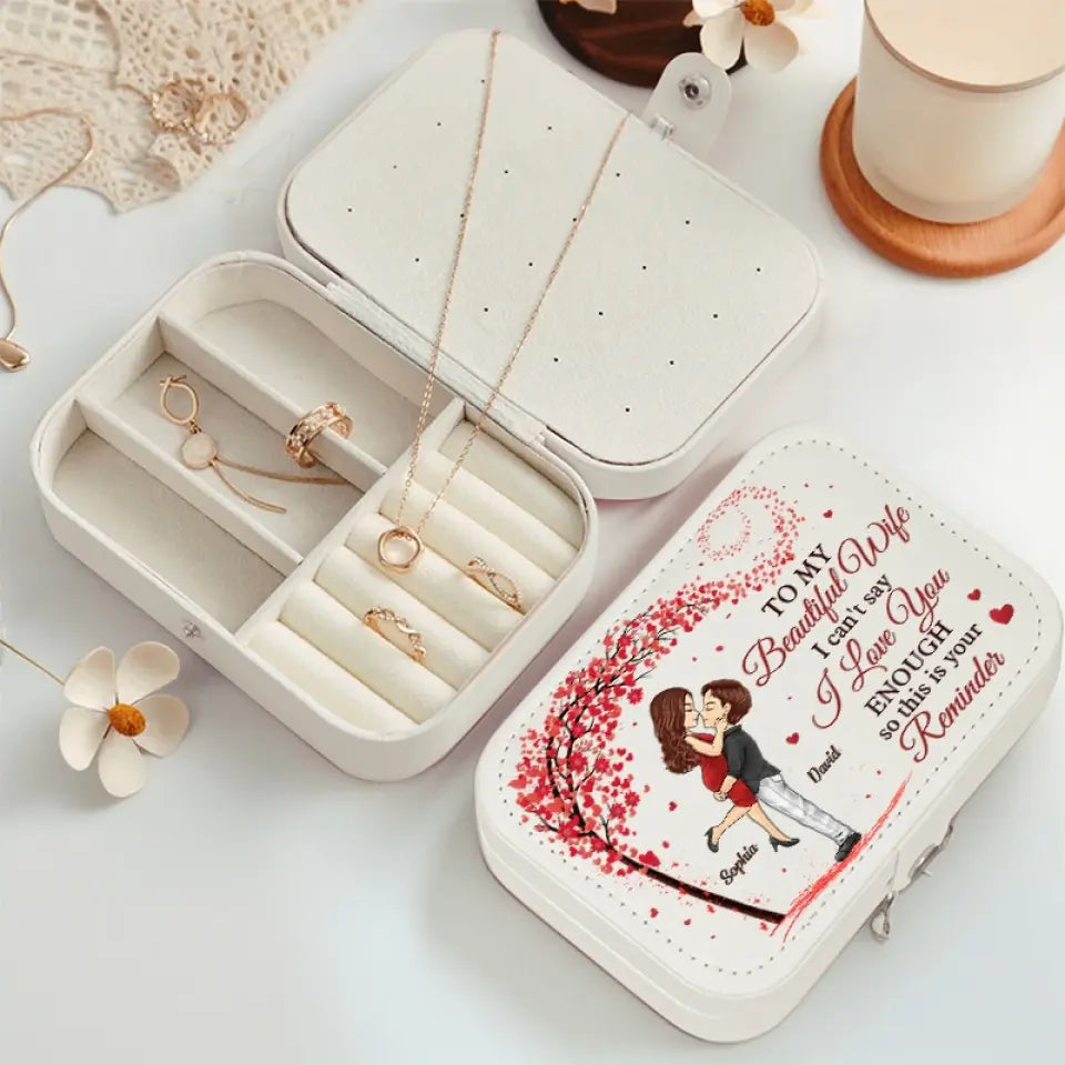 The Day I Met You, I Found My Missing Piece - Couple Personalized Custom Jewelry Case - Gift For Husband Wife, Anniversary