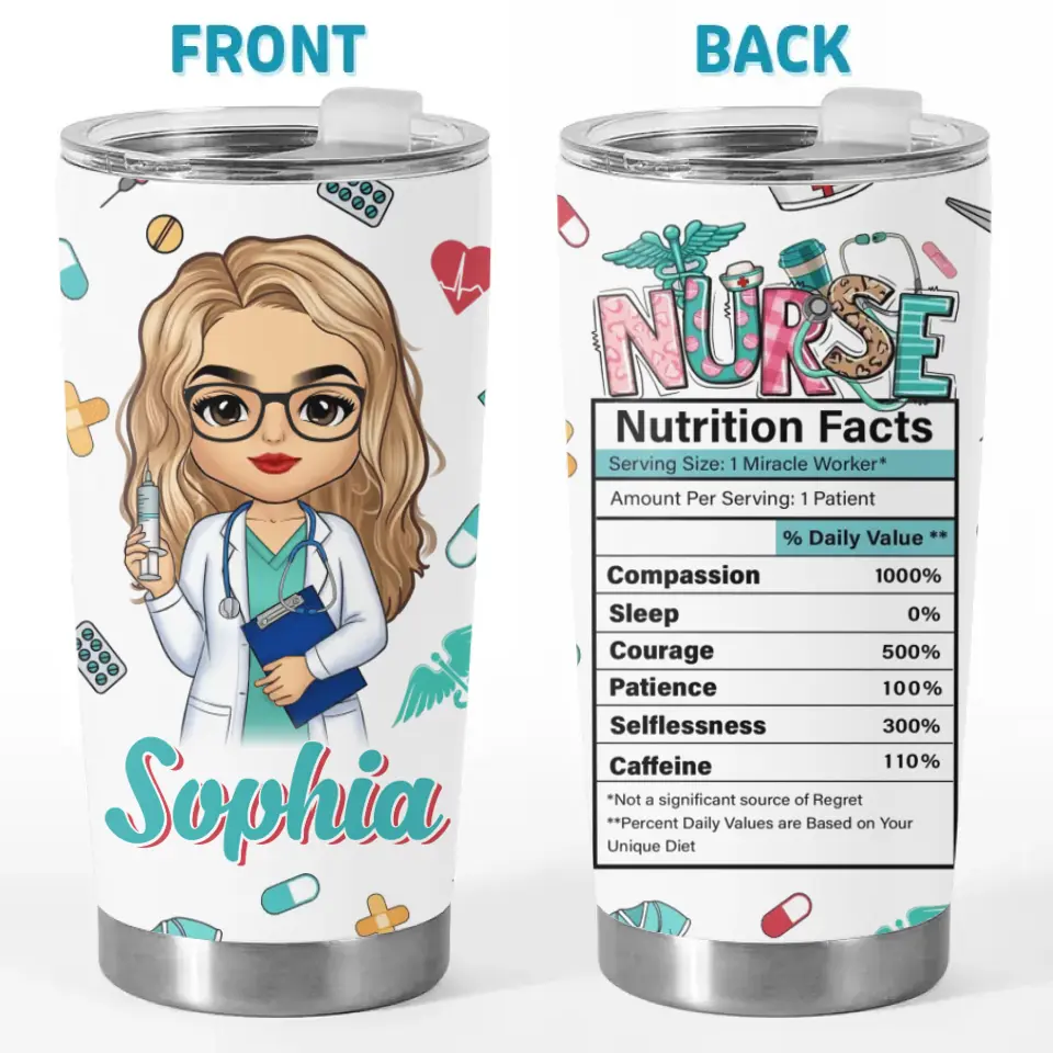 Nursing Is A Work Of Heart - Nurse Personalized Custom Tumbler - Appreciation, Thank You Gift, Nurse Life