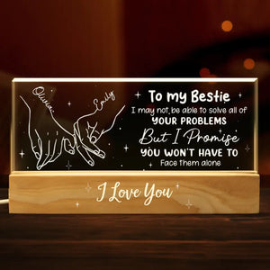 I Smile A Lot More Because Of My Sister - Bestie Personalized Custom Acrylic Letters 3D LED Night Light - Gift For Best Friends, BFF, Sisters