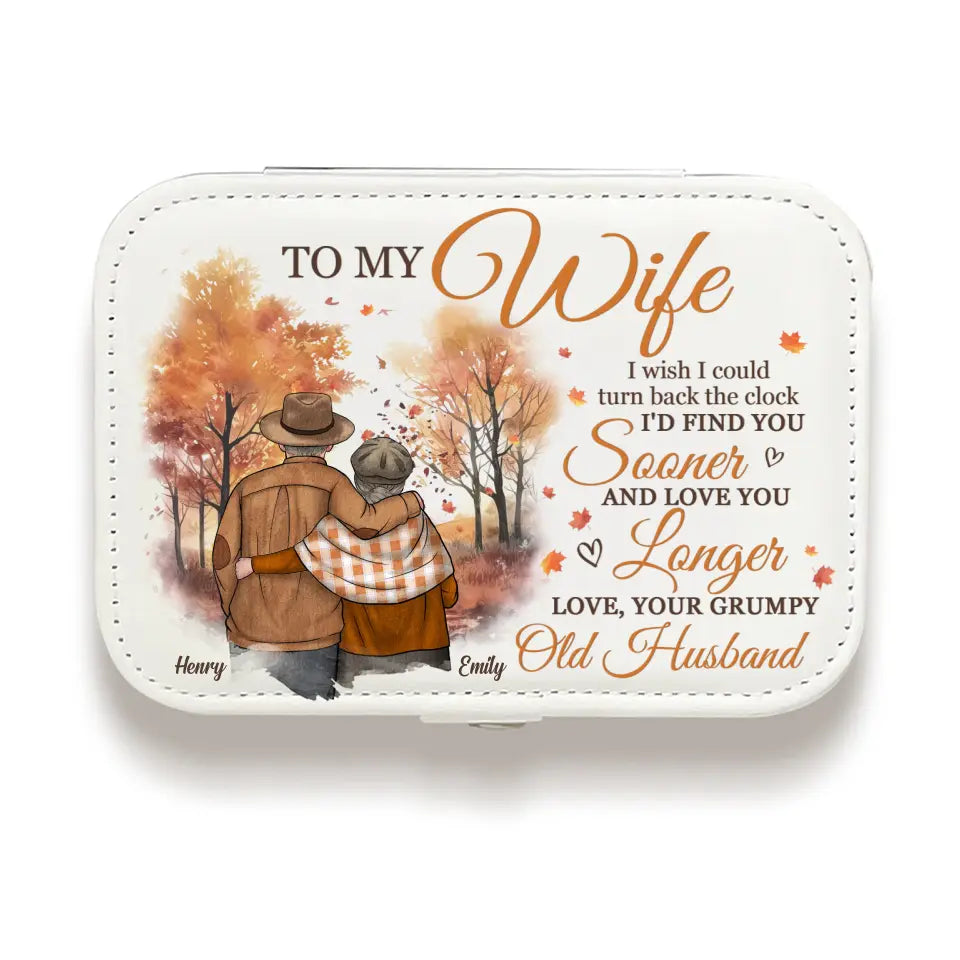I Wish I Could Turn Back The Clock - Couple Personalized Custom Jewelry Case - Gift For Husband Wife, Anniversary