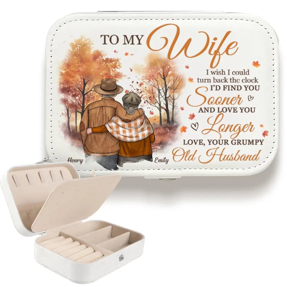 I Wish I Could Turn Back The Clock - Couple Personalized Custom Jewelry Case - Gift For Husband Wife, Anniversary