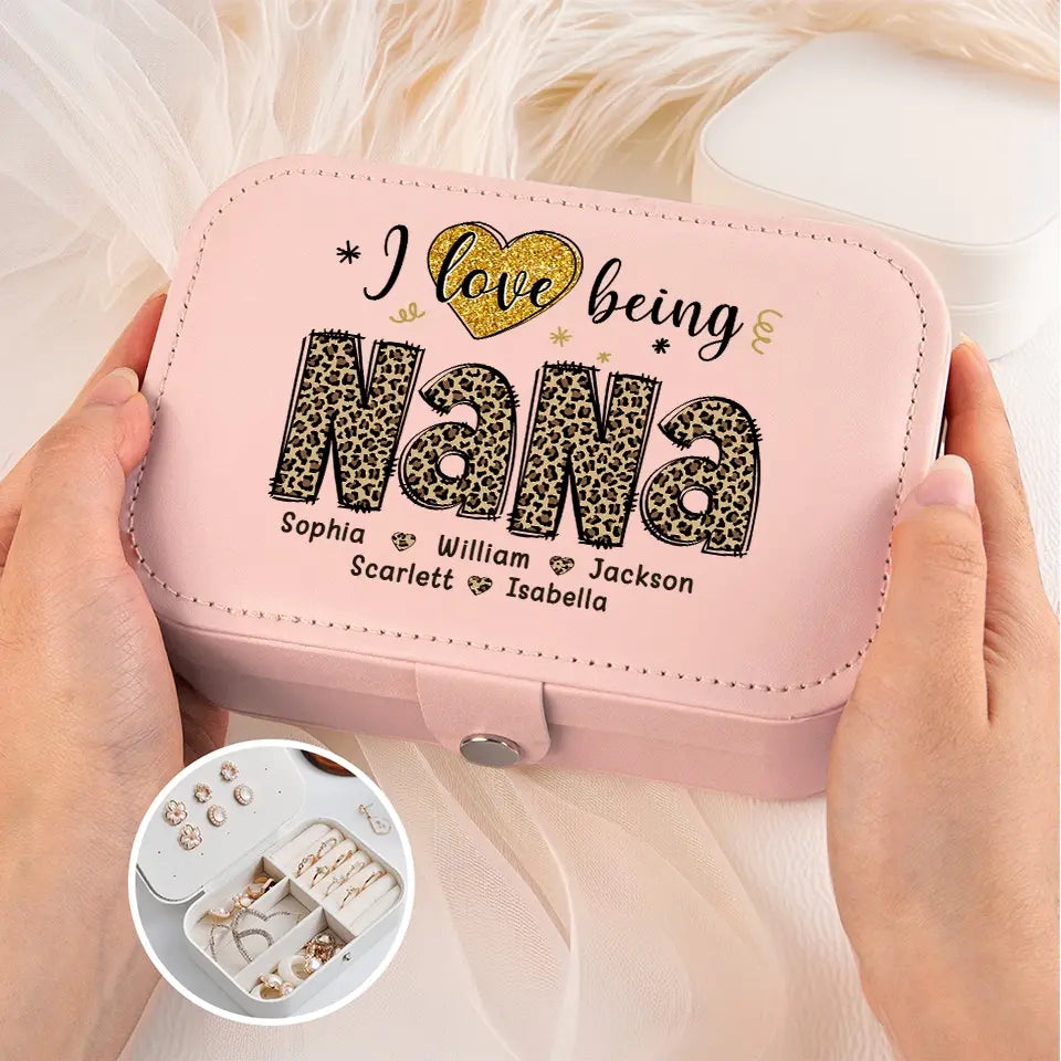 Most Loved Great Grandma - Family Personalized Custom Jewelry Case - Gift For Mom, Grandma
