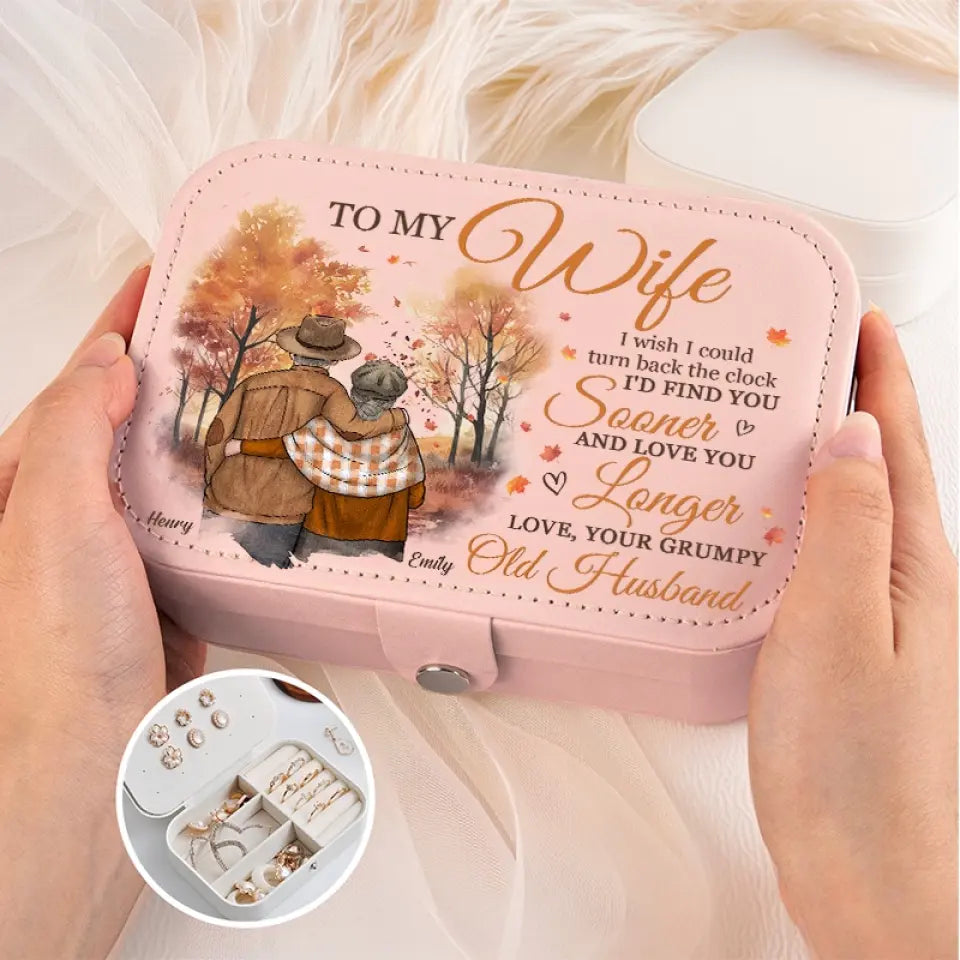 I Wish I Could Turn Back The Clock - Couple Personalized Custom Jewelry Case - Gift For Husband Wife, Anniversary