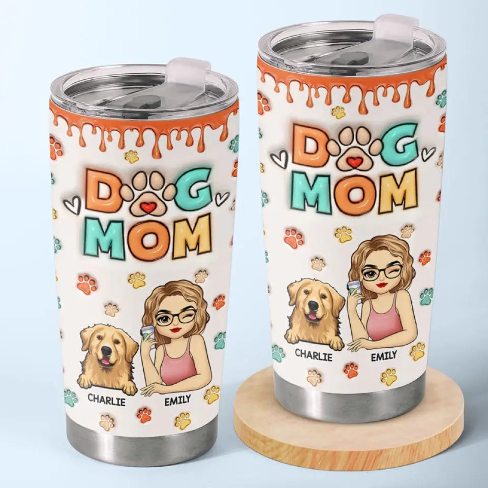 Fur, Love, And Cuddles - Dog & Cat Personalized Custom 3D Inflated Effect Printed Tumbler - Gift For Pet Owners, Pet Lovers