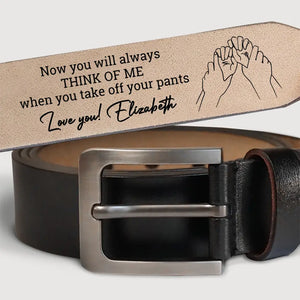 Congrats On Being My Husband - Couple Personalized Custom Engraved Leather Belt - Gift For Husband Wife, Anniversary