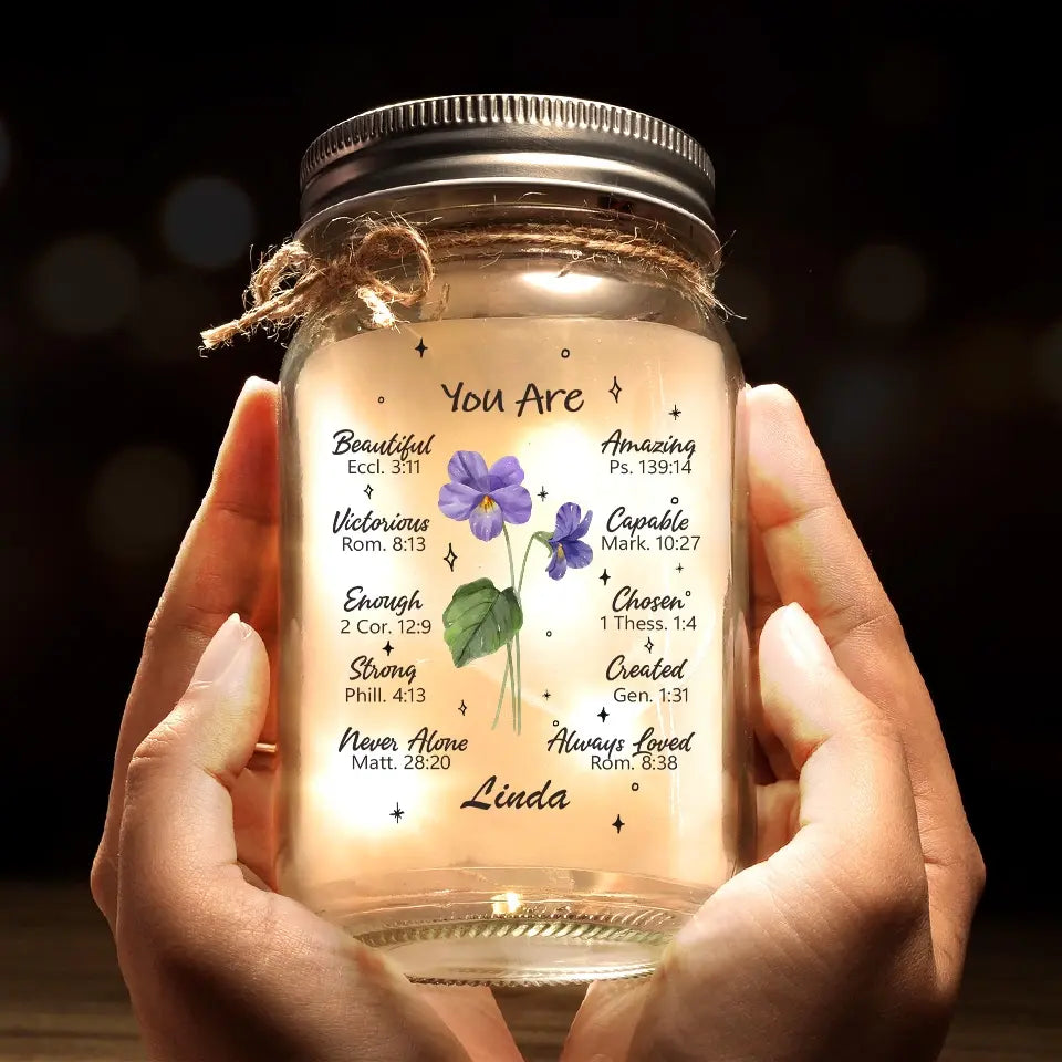 You Are Always Loved - Bestie Personalized Custom Mason Jar Light - Gift For Best Friends, BFF, Sisters