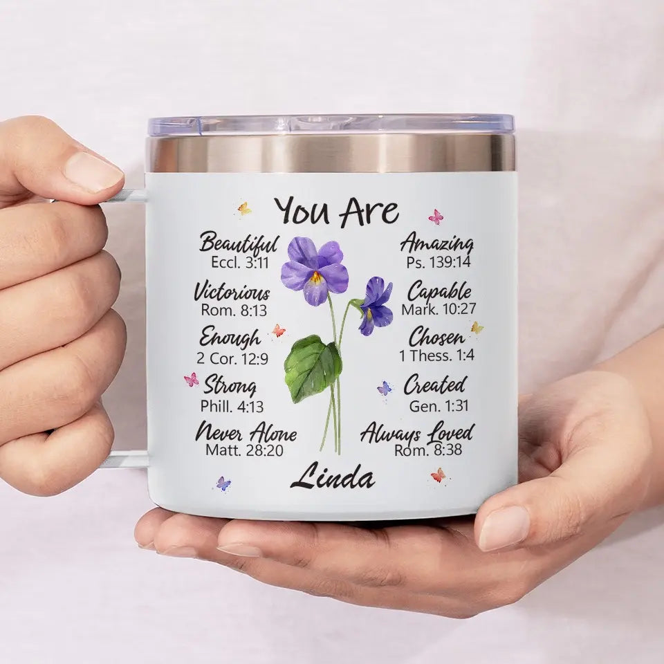 A Friend Is One Soul Abiding In Two Bodies - Bestie Personalized Custom 14oz Stainless Steel Tumbler With Handle - Gift For Best Friends, BFF, Sisters