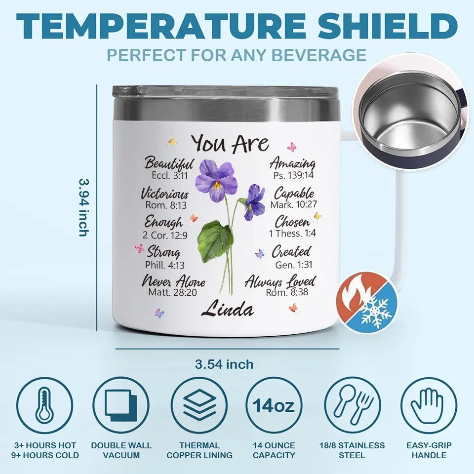 A Friend Is One Soul Abiding In Two Bodies - Bestie Personalized Custom 14oz Stainless Steel Tumbler With Handle - Gift For Best Friends, BFF, Sisters