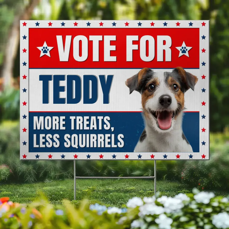 Custom Photo Vote For Furry Friend - Dog & Cat Personalized Custom Yard Sign - Gift For Pet Owners, Pet Lovers