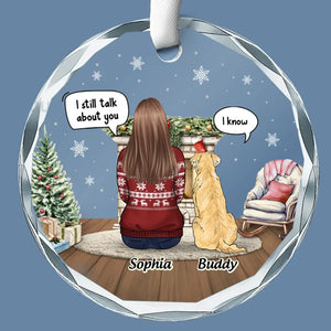 The Journey Of Life Is Sweeter When Traveled With Pets - Memorial Personalized Custom Circle Glass Ornament - Christmas Gift, Sympathy Gift For Pet Owners, Pet Lovers