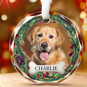 Custom Photo I'm Always With You - Memorial Personalized Custom Circle Glass Ornament - Christmas Gift, Sympathy Gift For Pet Owners, Pet Lovers