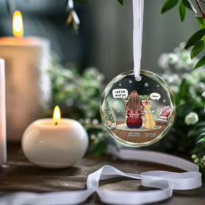 The Journey Of Life Is Sweeter When Traveled With Pets - Memorial Personalized Custom Circle Glass Ornament - Christmas Gift, Sympathy Gift For Pet Owners, Pet Lovers