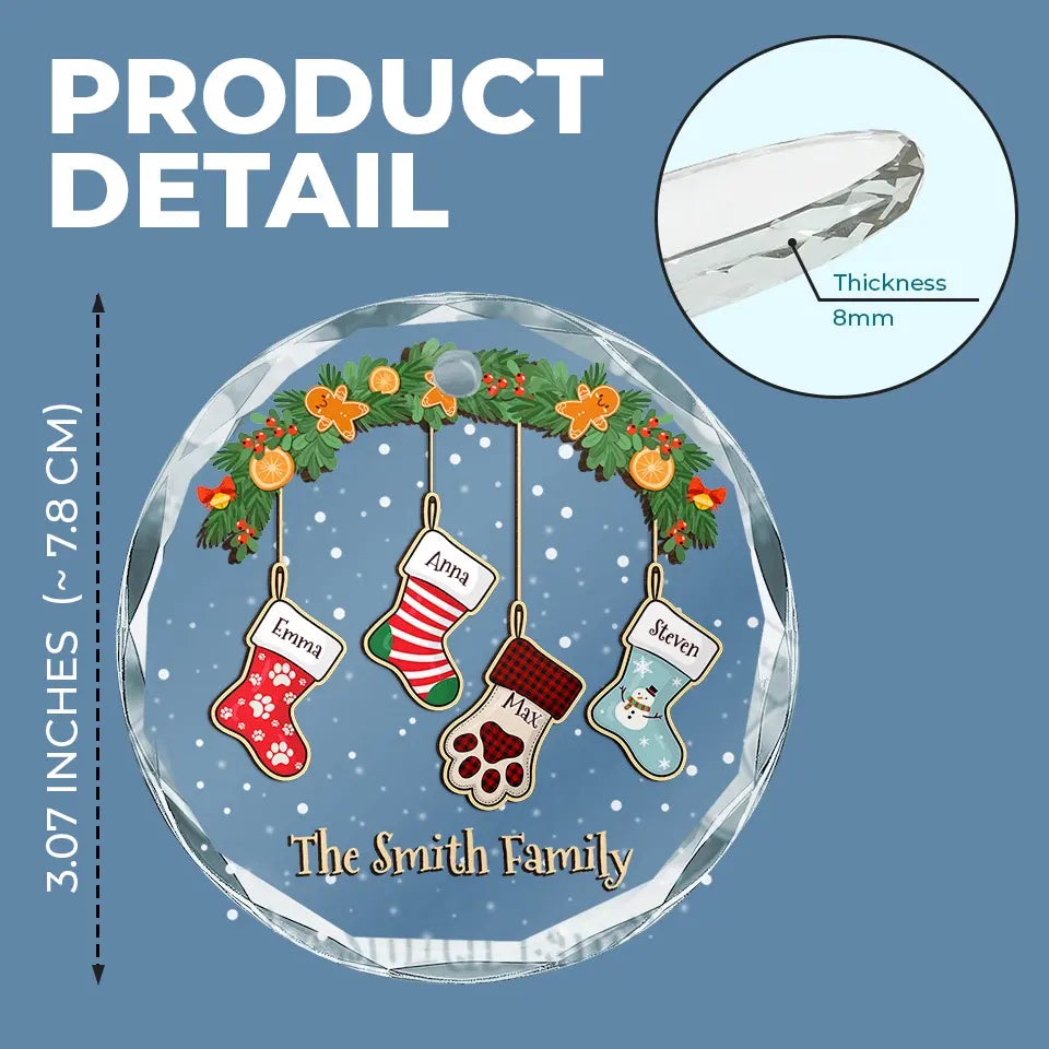 Family Is The Best Part Of Christmas - Family Personalized Custom Circle Glass Ornament - Christmas Gift For Family Members