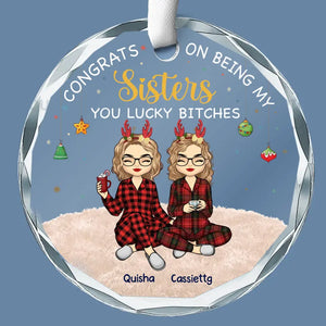 Every Season Is Our Season - Bestie Personalized Custom Circle Glass Ornament - Christmas Gift For Best Friends, BFF, Sisters