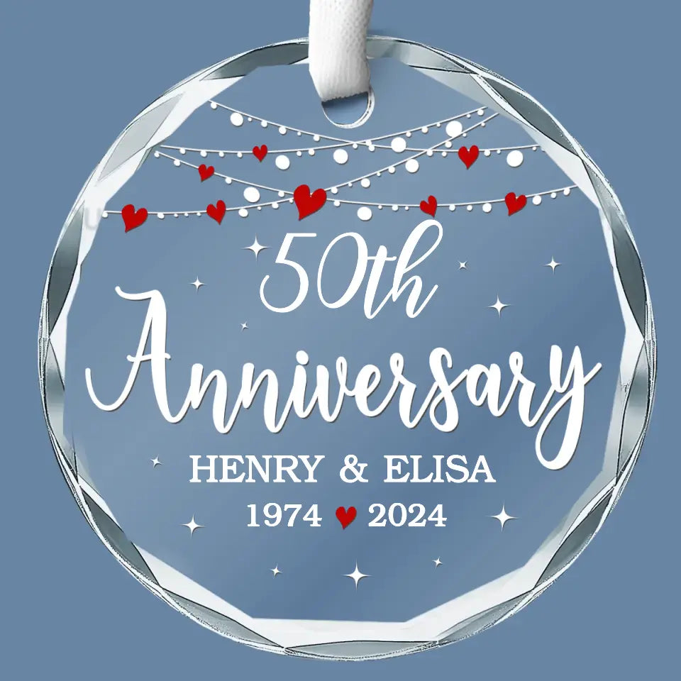 I Want To Be With You Until My Last Page - Couple Personalized Custom Circle Glass Ornament - Gift For Husband Wife, Anniversary