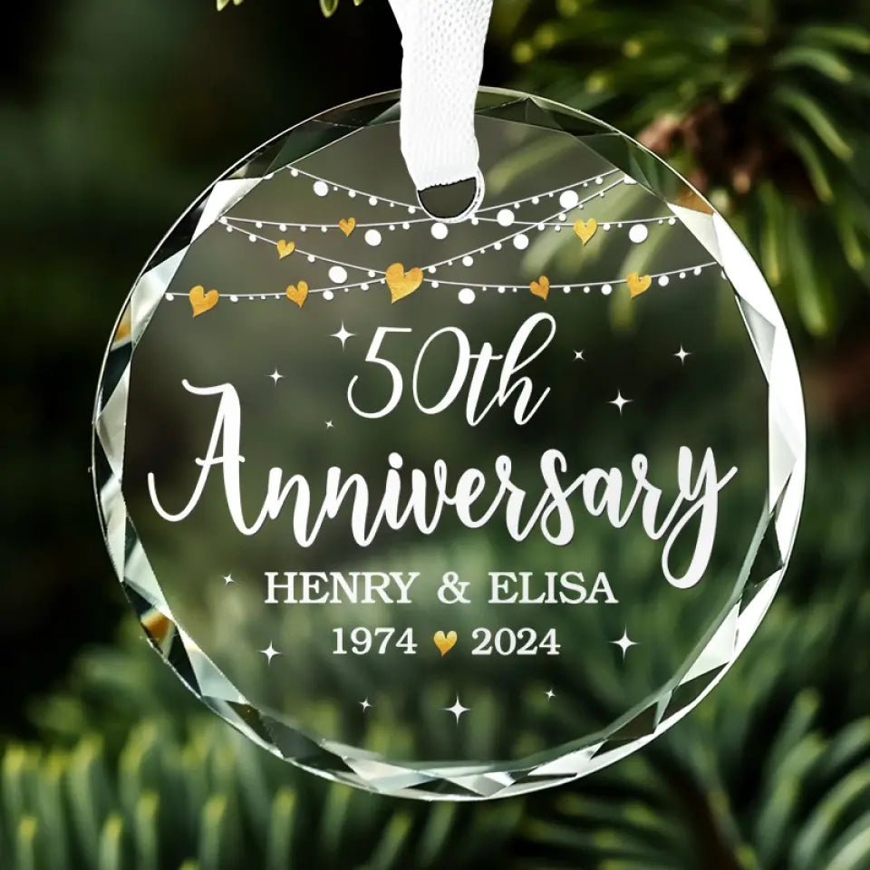 I Want To Be With You Until My Last Page - Couple Personalized Custom Circle Glass Ornament - Gift For Husband Wife, Anniversary