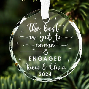 The Best Is Yet To Come - Couple Personalized Custom Circle Glass Ornament - Gift For Husband Wife, Anniversary